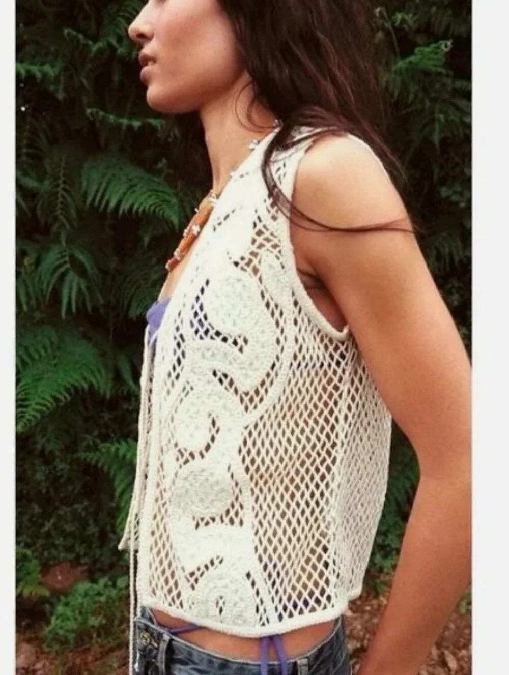 Zara Set 2pc Crochet Vest and Pants Size M